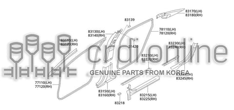 PLATE-KICKINGFRONT INNER LH 83215-52000GG 8321552000GG 83215 52000GG