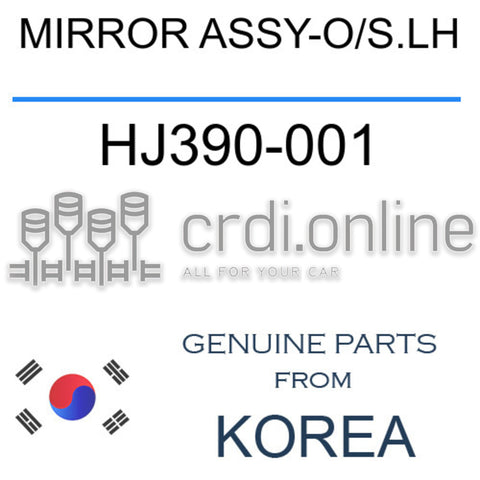 MIRROR ASSY-O/S.LH [ORIGINAL] HJ390-001 HJ390001 HJ390 001
