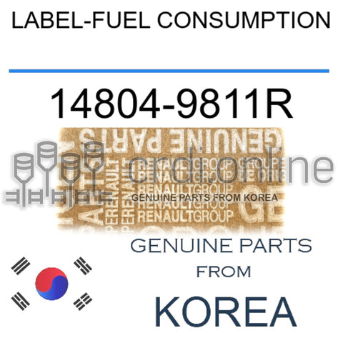 LABEL-FUEL CONSUMPTION [ORIGINAL] 14804-9811R 148049811R 14804 9811R