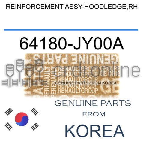 REINFORCEMENT ASSY-HOODLEDGE,RH [ORIGINAL] 64180-JY00A 64180JY00A 64180 JY00A
