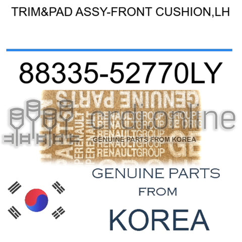 TRIM&PAD ASSY-FRONT CUSHION,LH [ORIGINAL] 88335-52770LY 8833552770LY 88335 52770LY