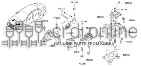 MOUNTING-ELASTICFRONT LH 11221-6889R 112216889R 11221 6889R