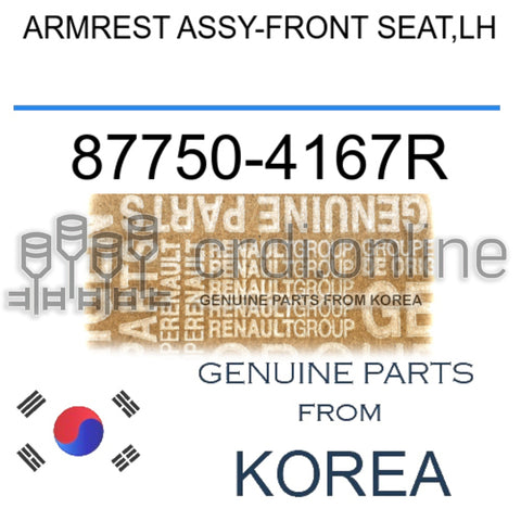 ARMREST ASSY-FRONT SEAT,LH [ORIGINAL] 87750-4167R 877504167R 87750 4167R