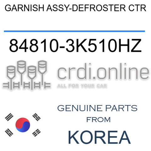 GARNISH ASSY-DEFROSTER CTR [ORIGINAL] 84810-3K510HZ 848103K510HZ 84810 3K510HZ