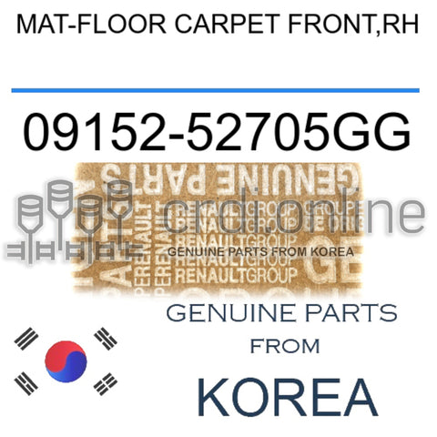 MAT-FLOOR CARPET FRONT,RH [ORIGINAL] 09152-52705GG 0915252705GG 09152 52705GG
