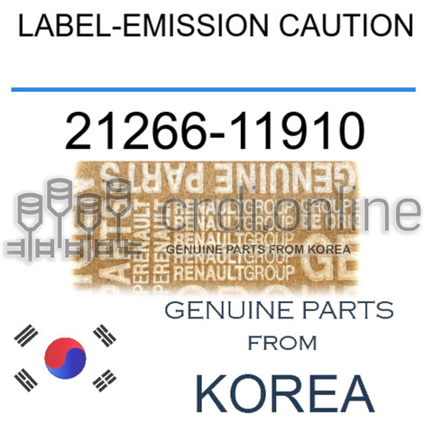 LABEL-EMISSION CAUTION [ORIGINAL] 21266-11910 2126611910 21266 11910