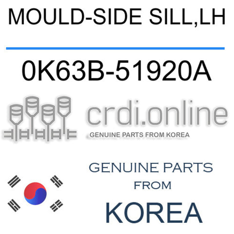 MOULD-SIDE SILL,LH 0K63B-51920A 0K63B51920A 0K63B 51920A