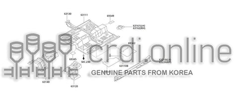 INSULATOR-FRONT FLOORREAR 69342-51000 6934251000 69342 51000