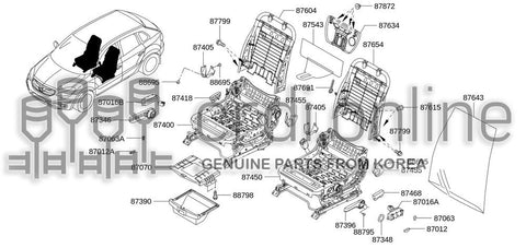 TABLE ASSY-BACKFRONT SEAT 87634-JY10A 87634JY10A 87634 JY10A