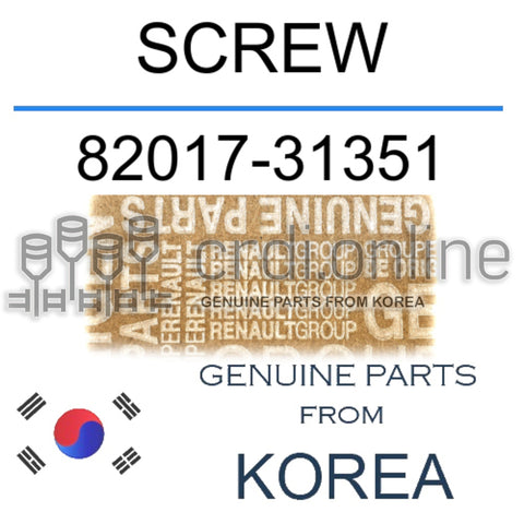 SCREW [ORIGINAL] 82017-31351 8201731351 82017 31351