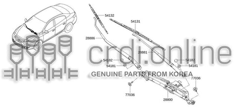 ARM ASSY-WINDSHIELD WIPERDRIVER 28881-4500R 288814500R 28881 4500R