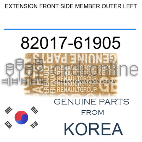EXTENSION FRONT SIDE MEMBER OUTER LEFT [ORIGINAL] 82017-61905 8201761905 82017 61905