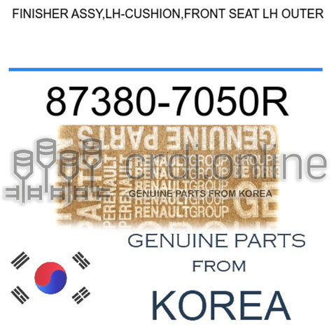 FINISHER ASSY,LH-CUSHION,FRONT SEAT LH OUTER [ORIGINAL] 87380-7050R 873807050R 87380 7050R