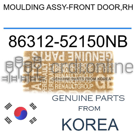 MOULDING ASSY-FRONT DOOR,RH [ORIGINAL] 86312-52150NB 8631252150NB 86312 52150NB
