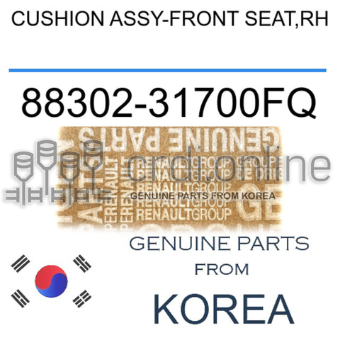 CUSHION ASSY-FRONT SEAT,RH [ORIGINAL] 88302-31700FQ 8830231700FQ 88302 31700FQ