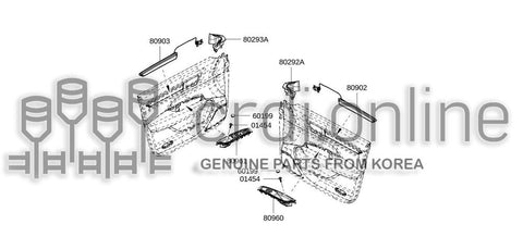 DECO GARNISH-FRONT DOORRH 80902-8425R 809028425R 80902 8425R