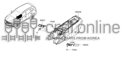HANDLE-GRAB CONSOLE 969A6-3085R 969A63085R 969A6 3085R