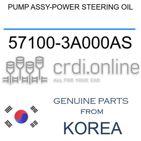 PUMP ASSY-POWER STEERING OIL 57100-3A000AS 571003A000AS 57100 3A000AS