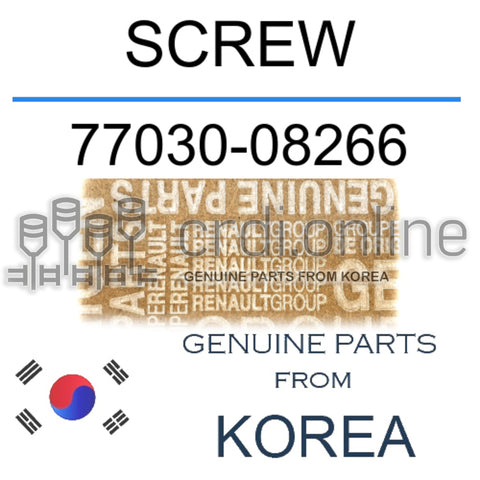 SCREW [ORIGINAL] 77030-08266 7703008266 77030 08266