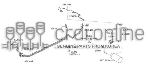 BRACKET ASSY-FUEL TUBE B 27440-52001 2744052001 27440 52001