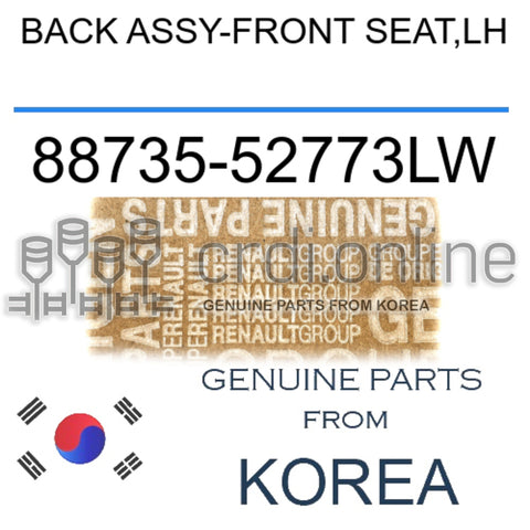 BACK ASSY-FRONT SEAT,LH [ORIGINAL] 88735-52773LW 8873552773LW 88735 52773LW
