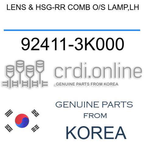 LENS & HSG-RR COMB O/S LAMP,LH [ORIGINAL] 92411-3K000 924113K000 92411 3K000