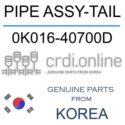 PIPE ASSY-TAIL [ORIGINAL] 0K016-40700D 0K01640700D 0K016 40700D