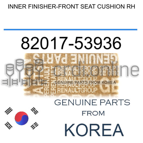 INNER FINISHER-FRONT SEAT CUSHION RH [ORIGINAL] 82017-53936 8201753936 82017 53936