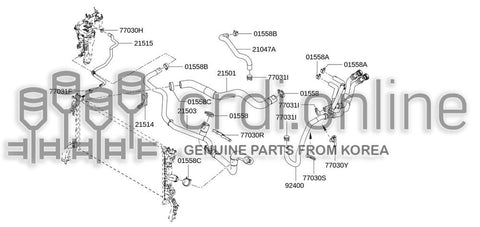 HOSE-RADIATORUPPER 21501-0054R 215010054R 21501 0054R