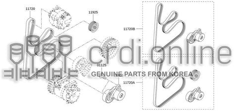 BELT & PULLEY KIT(W PULLEY) 11720-9708R 117209708R 11720 9708R