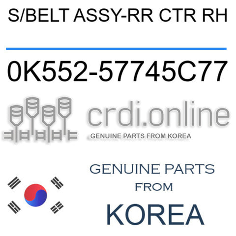 S/BELT ASSY-RR CTR RH [ORIGINAL] 0K552-57745C77 0K55257745C77 0K552 57745C77
