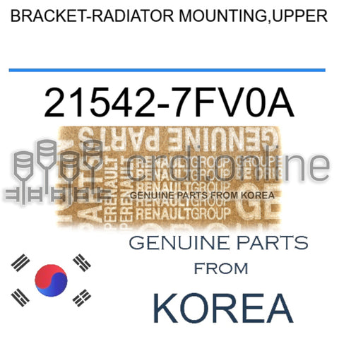 BRACKET-RADIATOR MOUNTING,UPPER [ORIGINAL] 21542-7FV0A 215427FV0A 21542 7FV0A
