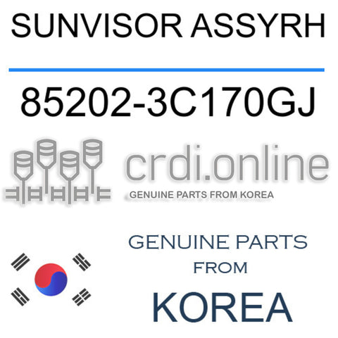 SUNVISOR ASSYRH [ORIGINAL] 85202-3C170GJ 852023C170GJ 85202 3C170GJ