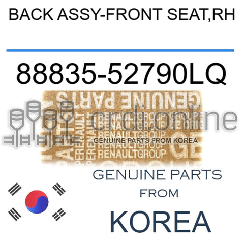 BACK ASSY-FRONT SEAT,RH [ORIGINAL] 88835-52790LQ 8883552790LQ 88835 52790LQ