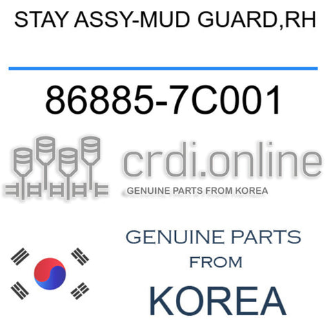 STAY ASSY-MUD GUARD,RH [ORIGINAL] 86885-7C001 868857C001 86885 7C001