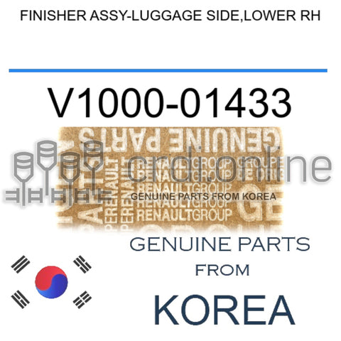 FINISHER ASSY-LUGGAGE SIDE,LOWER RH [ORIGINAL] V1000-01433 V100001433 V1000 01433
