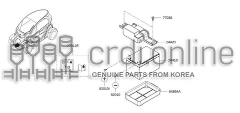 BATTERY 24410-8308R 244108308R 24410 8308R