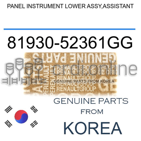 PANEL INSTRUMENT LOWER ASSY,ASSISTANT [ORIGINAL] 81930-52361GG 8193052361GG 81930 52361GG
