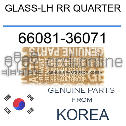 GLASS-LH RR QUARTER [ORIGINAL] 66081-36071 6608136071 66081 36071