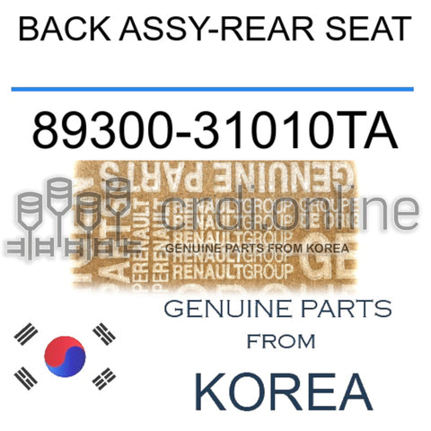 BACK ASSY-REAR SEAT [ORIGINAL] 89300-31010TA 8930031010TA 89300 31010TA