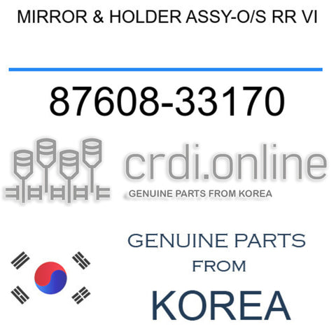 MIRROR & HOLDER ASSY-O/S RR VI [ORIGINAL] 87608-33170 8760833170 87608 33170