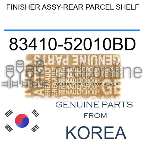 FINISHER ASSY-REAR PARCEL SHELF [ORIGINAL] 83410-52010BD 8341052010BD 83410 52010BD