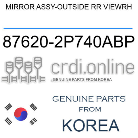 MIRROR ASSY-OUTSIDE RR VIEWRH [ORIGINAL] 87620-2P740ABP 876202P740ABP 87620 2P740ABP