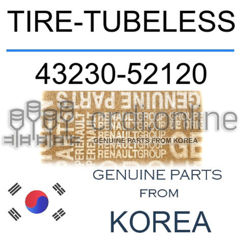 TIRE-TUBELESS [ORIGINAL] 43230-52120 4323052120 43230 52120
