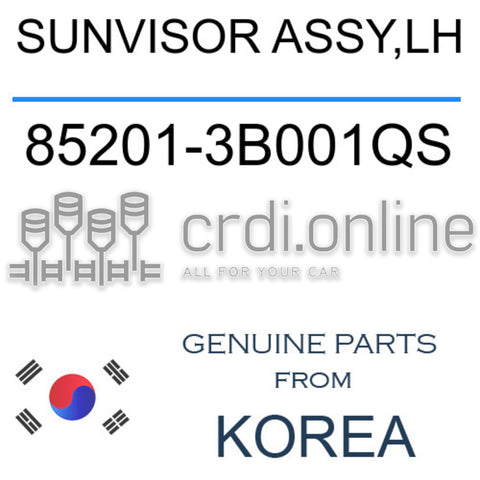 SUNVISOR ASSY,LH [ORIGINAL] 85201-3B001QS 852013B001QS 85201 3B001QS