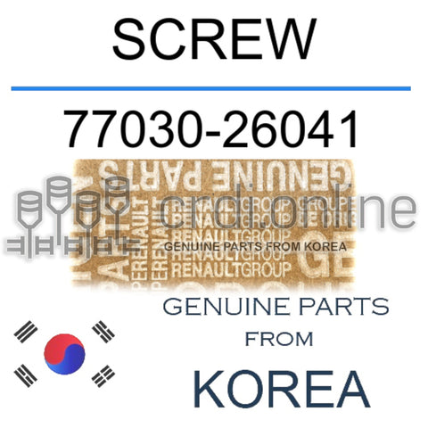 SCREW [ORIGINAL] 77030-26041 7703026041 77030 26041
