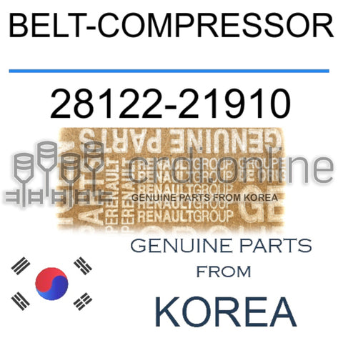 BELT-COMPRESSOR [ORIGINAL] 28122-21910 2812221910 28122 21910