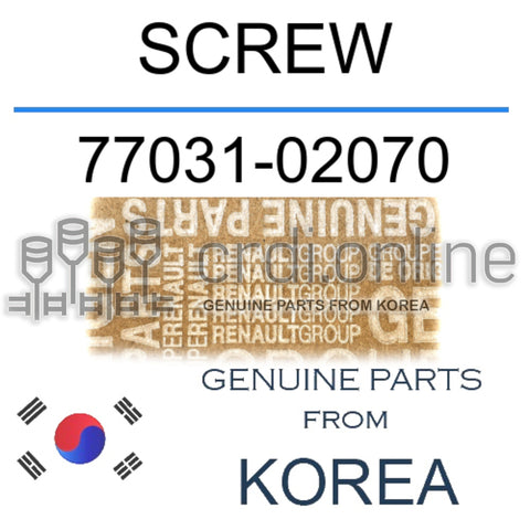 SCREW [ORIGINAL] 77031-02070 7703102070 77031 02070