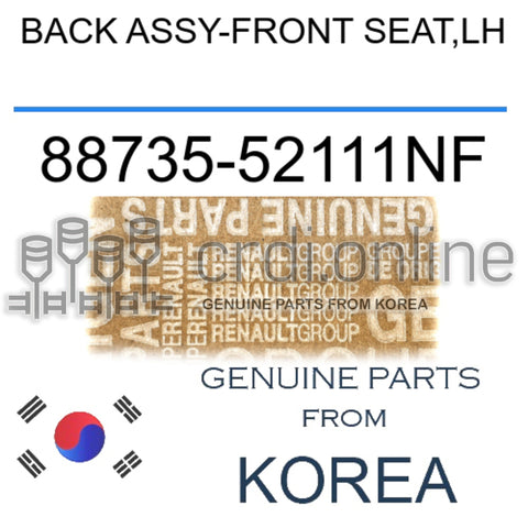 BACK ASSY-FRONT SEAT,LH [ORIGINAL] 88735-52111NF 8873552111NF 88735 52111NF