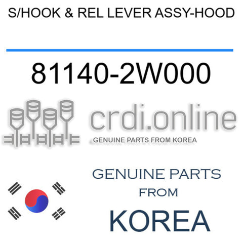 S/HOOK & REL LEVER ASSY-HOOD [ORIGINAL] 81140-2W000 811402W000 81140 2W000